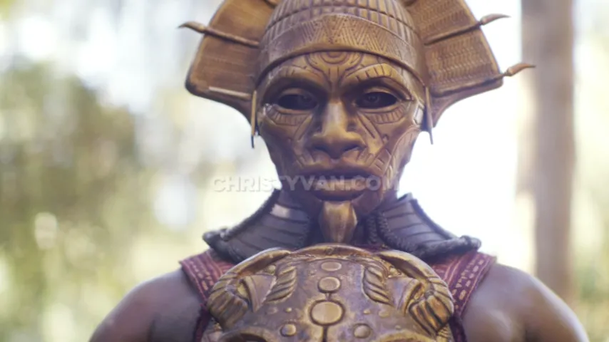 The costume of a character in children of blood and it is supposed to be gold but il looks cheap like plastic