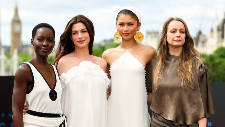 Lupita nyongo, Anne Hathaway, zendaya shooting for odyssey